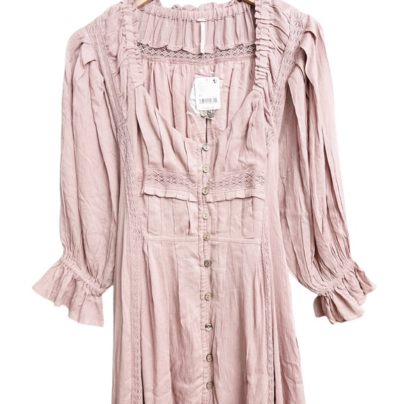 NWT Free People Magdalia Maxi Dress Pale Mauve Pink - Picture 4 of 7